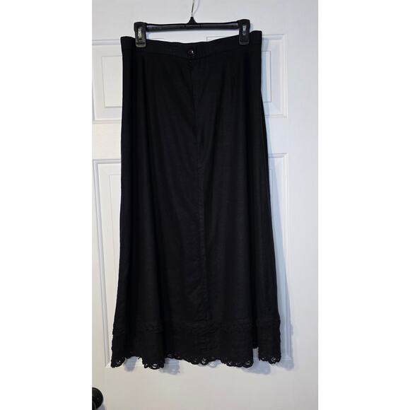 Bechamel Black Linen Blend Maxi Skirt Women's Size 14 Boho - Picture 3 of 5